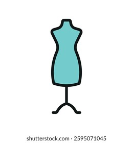 Mannequin tailor and fashion icon represents elegance and craftsmanship, perfect for sewing, dressmaking, clothing design, and fashion branding.