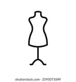 Mannequin tailor and fashion icon represents elegance and craftsmanship, perfect for sewing, dressmaking, clothing design, and fashion branding.