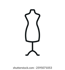 Mannequin tailor and fashion icon represents elegance and craftsmanship, perfect for sewing, dressmaking, clothing design, and fashion branding.