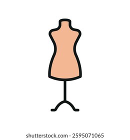 Mannequin tailor and fashion icon represents elegance and craftsmanship, perfect for sewing, dressmaking, clothing design, and fashion branding.