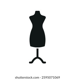 Mannequin tailor and fashion icon represents elegance and craftsmanship, perfect for sewing, dressmaking, clothing design, and fashion branding.