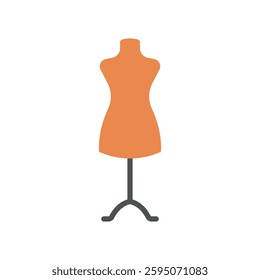 Mannequin tailor and fashion icon represents elegance and craftsmanship, perfect for sewing, dressmaking, clothing design, and fashion branding.