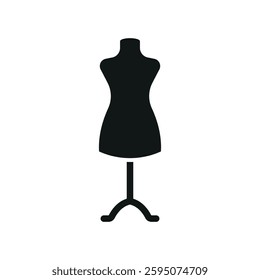 Mannequin tailor and fashion icon represents elegance and craftsmanship, perfect for sewing, dressmaking, clothing design, and fashion branding.