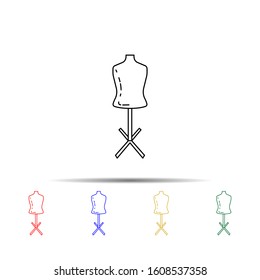 mannequin for tailoring multi color style icon. Simple thin line, outline vector of measure icons for ui and ux, website or mobile application