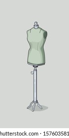 Mannequin for teilor, drawing for design, vector,gray color