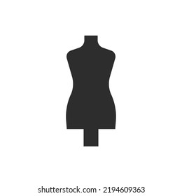 Mannequin for textiles icon. Monochrome black and white symbol. Vector illustration
