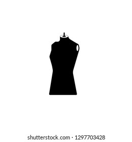 Mannequin vector icon on white background. Atelier symbol. Clothing sign. Tailoring concept. Fashion industry element. Dressmaker equipment. Figure silhouette. Flat simple line design illustration.