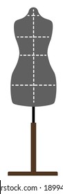 mannequin vector illustration is flat. on a white isolated background. For sewing, for fitting clothes