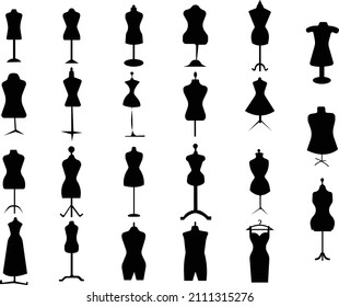 mannequine hand drawn icon logo vector on white isolated background