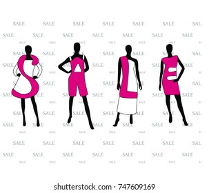 Mannequins Clothes Made Word Sale Stock Vector (Royalty Free) 747609169