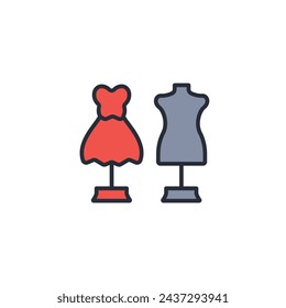 mannequins icon. vector.Editable stroke.linear style sign for use web design,logo.Symbol illustration.