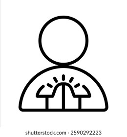 Manner Line Vector Illustration On White Background.