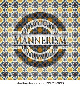 Mannerism arabic badge. Arabesque decoration.