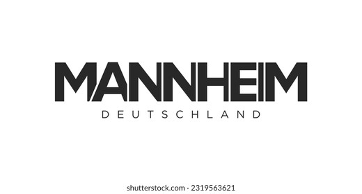 Mannheim Deutschland, modern and creative vector illustration design featuring the city of Germany for travel banners, posters, web, and postcards.