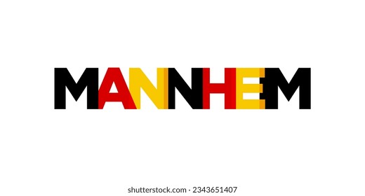 Mannheim Deutschland, modern and creative vector illustration design featuring the city of Germany for travel banners, posters, web, and postcards.