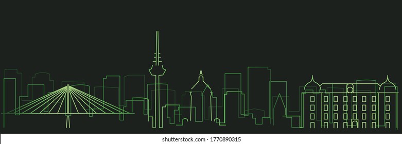 Mannheim Futurist Technology Light Trace Skyline