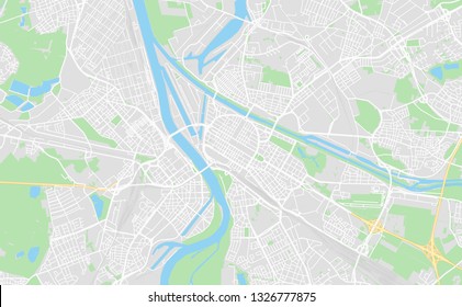 Mannheim, Germany printable street map in classic style colors with all relevant motorways, roads and railways. Use this map for any kind of digital info graphics and print publication.