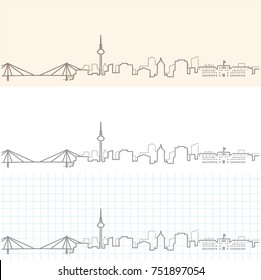 Mannheim Hand Drawn Skyline