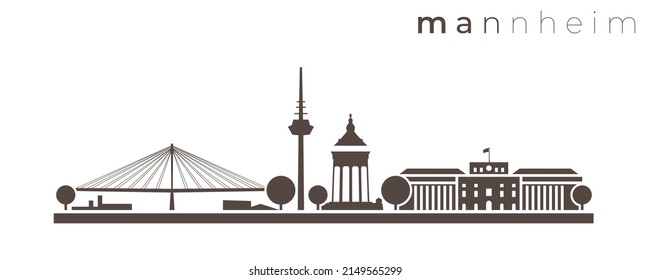 Mannheim Simple Monochrome Stylish Skyline