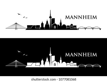 Mannheim skyline - Germany - vector illustration
