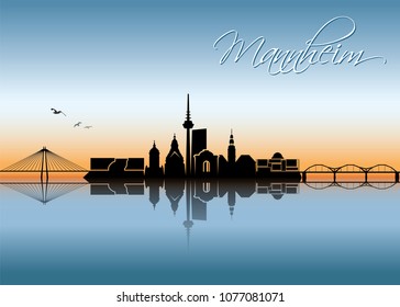 Mannheim skyline - Germany - vector illustration