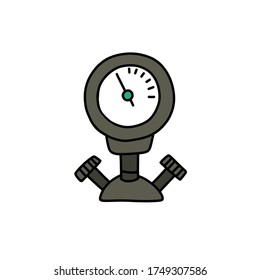 manometer doodle icon, vector illustration