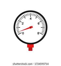 manometer - flat design.Pressure gauge - with metal thread. Pressure gauge for pressure measurement in heating, water and compressed air systems