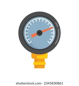Manometer icon flat vector. Gas pressure. Meter gauge isolated