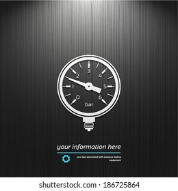 manometer, icon isolated on a dark texture background with light for your design