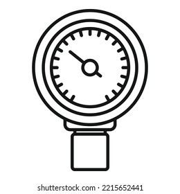 Vector de contorno de icono del manómetro. Presión de gas. Medidor