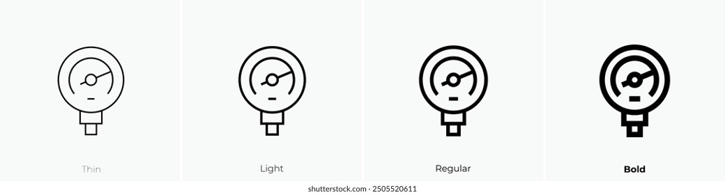 manometer icon. Thin, Light Regular And Bold style design isolated on white background