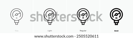 manometer icon. Thin, Light Regular And Bold style design isolated on white background