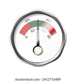 Manometer einzeln auf weißem Hintergrund. Realistische 3D-Vektorgrafik
