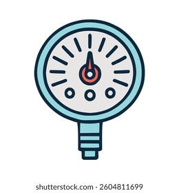 manometer measurement technology flat color vector illustration template design