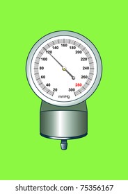 Manometer medical device for measuring blood pressure. Vector