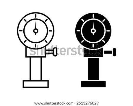 Manometer or pressure gauge icon set, Tire pressure check, linear and flat style icon.