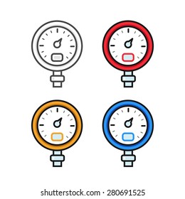 Manometer (pressure gauge) and vacuum gauge icons