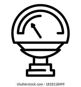 Icono de la válvula del manómetro. Icono de vector de válvula de manómetro de contorno para diseño web aislado en fondo blanco