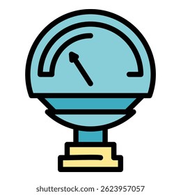 Manometer valve icon. Outline manometer valve vector icon color flat isolated