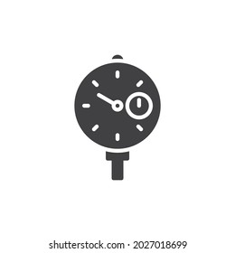 Manometer vector icon. filled flat sign for mobile concept and web design. Pressure gauge glyph icon. Symbol, logo illustration. Vector graphics