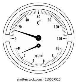 Manometer. Vector isolated on white.