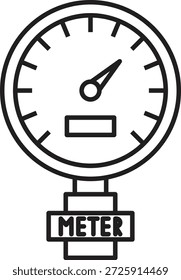 Icono de línea de Vector de manómetro Diseño