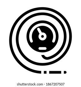 vector de icono de glifo termómetro manométrico. señal del termómetro manométrico. símbolo de contorno aislado ilustración negra
