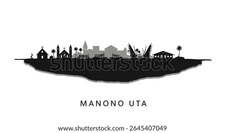 Manono Uta with Samoa skyline silhouette, and island view.