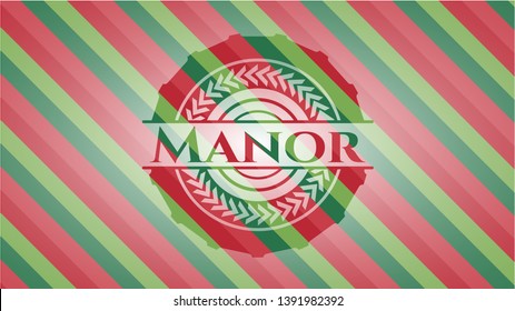 Manor christmas badge background. Vector Illustration. Detailed.