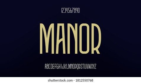 Manor, An Elegant Tall Font. Modern Typeface Vector Design