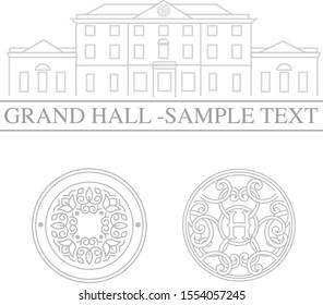 Manor House building vector illustration