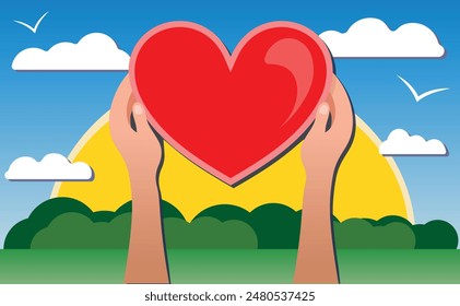 manos alzando un corazonhands raising a heart 