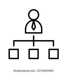 Manpower Chart Outline Icon Vector Illustration