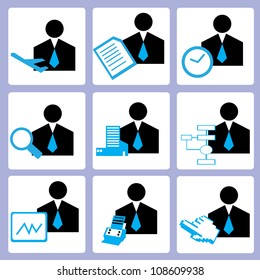 manpower and human resource, personal consultant icon set, vector